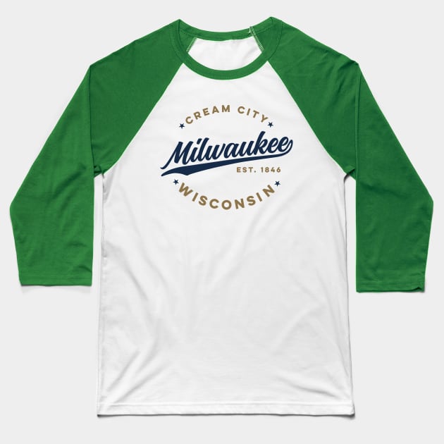 Vintage Milwaukee Wisconsin Cream City USA Baseball T-Shirt by DetourShirts